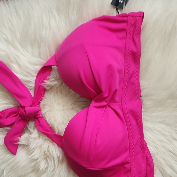 Tempt Me Pink Halter Bikini Top - Picture 3 of 5